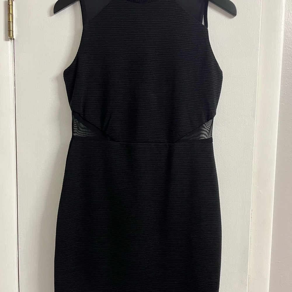 Emerald Sundae Black Textured Mini Dress